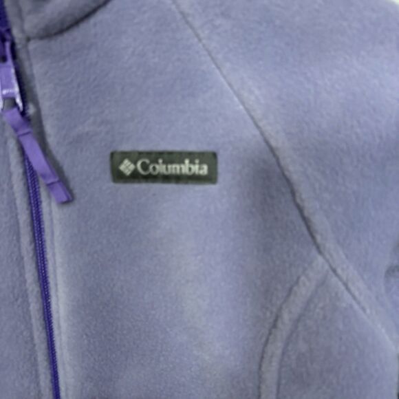 Columbia Fleece Jacket Womens M Purple Zip Up Outdoor Hiking Cozy Layer - Picture 2 of 10